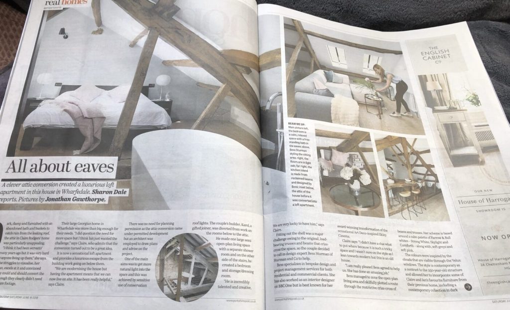 Artykuł w The Yorkshire Post Magazine przedstawiający wnętrza domu w Ilkley